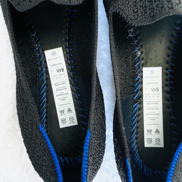 Rothy’s Loafer Black Honeycomb Size 8 Round Toe Knit Classic Flats NWOB - Picture 6 of 8